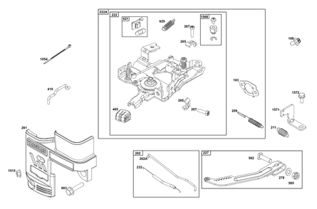 Controls Group Diagram and Parts List for 12V332-0145-F1 100000 - 19Z999 Briggs and Stratton Engine